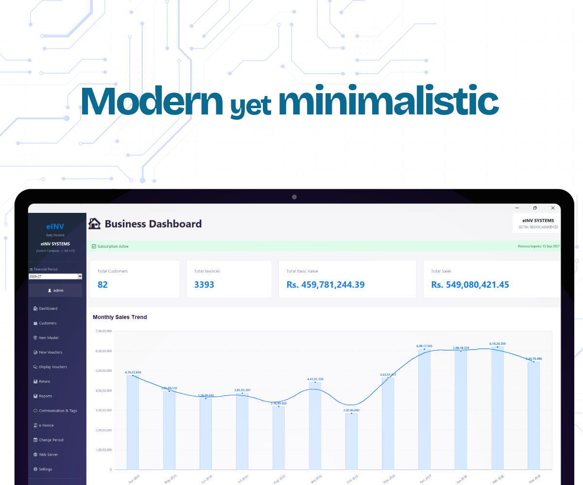 eINV Dashboard Layout